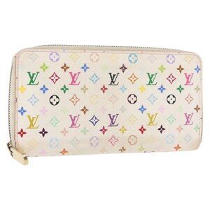LOUIS VUITTON Monogram Multicolor Zippy Wallet Wallet White
